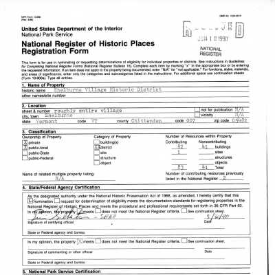 Shelburne Village Historic District - National Register of Historic Places Documentation