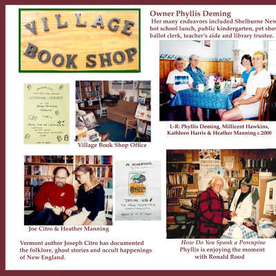 A presentation of pictures and script about the Village Book Shop, Shelburne, Vermont