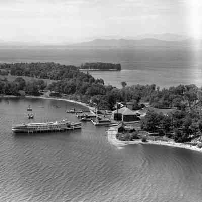 Photograph Arial View of Shelburne Shipyard with the ferry boat "Vermont"