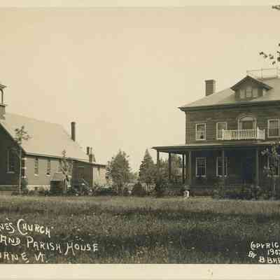 Postcard St Catherines Church and Parish House Shelburne VT