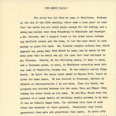 "The Meech Family" and "Churches - Mostly Methodist"