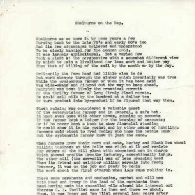 Poem Shelburne On the Map