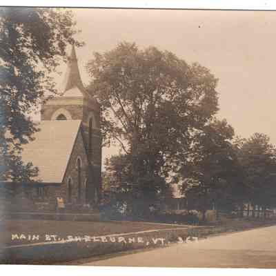 Postcard Main Street Shelburne VT Episcopal Church