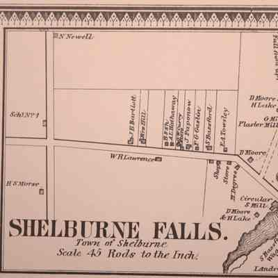 Atlas of Chittenden County Vermont - Shelburne - Closeup of Shelburne Falls