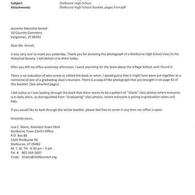 Shelburne Village School History Email: 2023..00.43.3