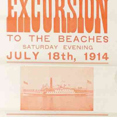 Poster Champlain Transportation Co. Excursion Ticonderoga July 18, 1914