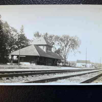 Postcard Railroad Station Shelburne, Vermont digital image