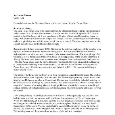 The Vermont House Notes From Shelburne Museum