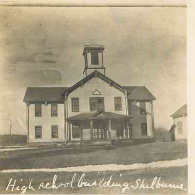 Postcard High School Building Shelburne