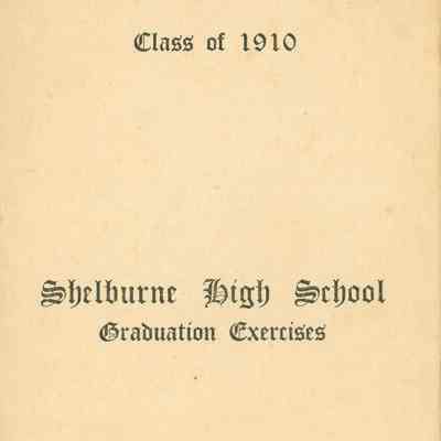 Shelburne High School Graduating Exercises Program 1910