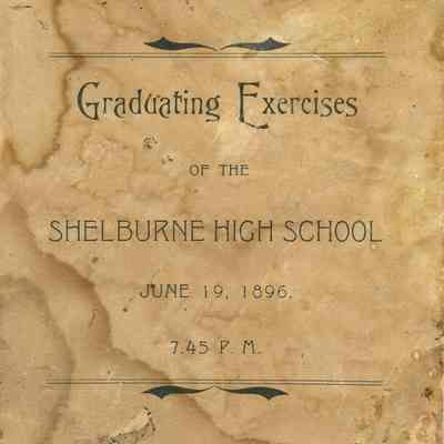 Graduating Exercises Shelburne High School Program 1896 cover