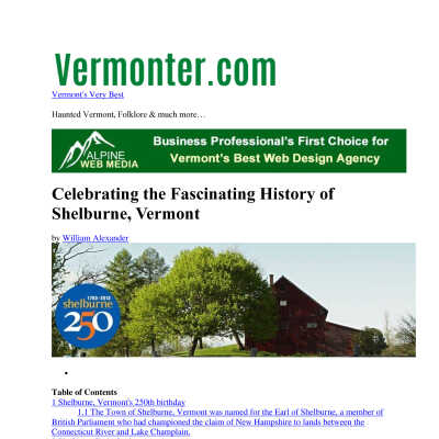 Article Celebrating the Fascinating History of Shelburne Vermont