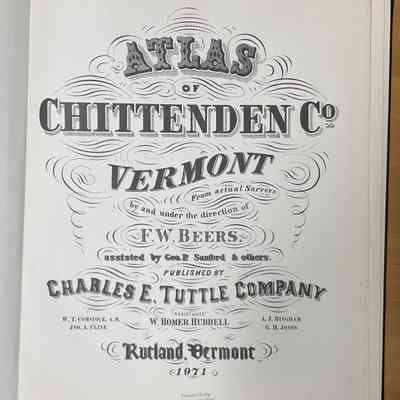 Book, Atlas of Chittend County Vermont, Reprinted 1971