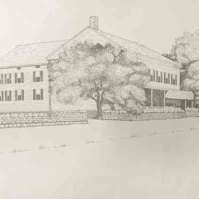 Pen and Ink drawing by Hugh Ramsden - Shelburne Inn