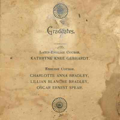 Graduating Exercises Shelburne High School Program 1896 back