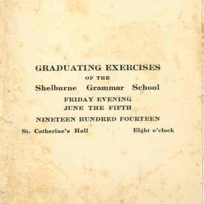 Graduating Exercises Shelburne Grammar School 1914