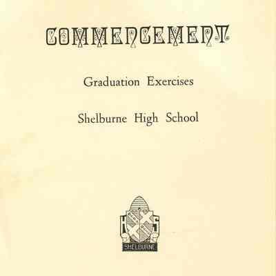 Shelburne High School Commencement 1961 program