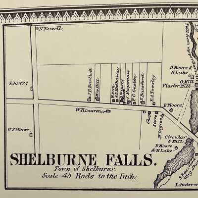 Shelburne Falls Village Map c.1869