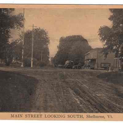 Postcard Main Street Looking South Shelburne VT