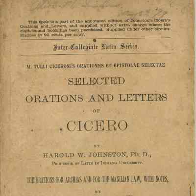 Selected Orations and Letters of Cicero - 1898 cover