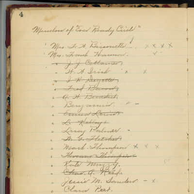 Ledger of the Ever Ready Circle of the Kings Daughters 1920-1929