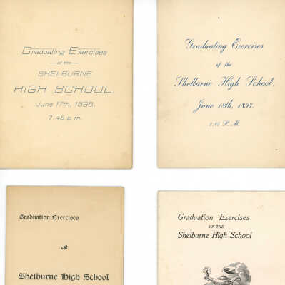 Shelburne High School Graduation Programs 1897 - 1902