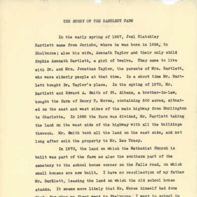 The Story of The Bartlett Farm