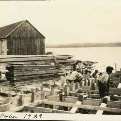 Concrete forms under construction