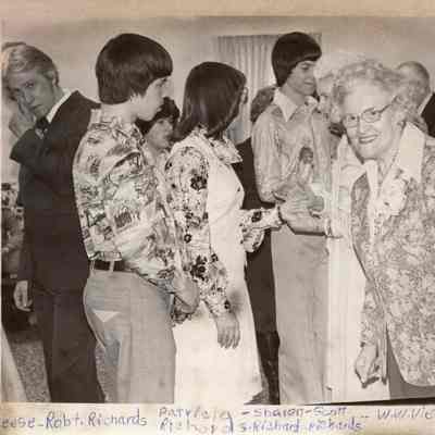Wilhemien W. Viets at 75th Birthday with Robert, Patricia, Sharon and Scott Richards