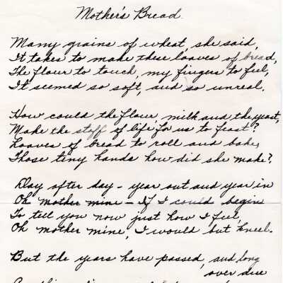 Poem - "Mother's Bread" - Author Unknown