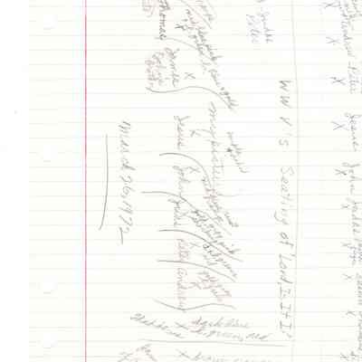 Handwritten copy of play "Disciples" 1972