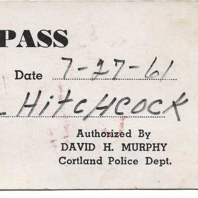 1961 Cortland Street Fair pass