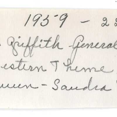 Notes on 1959 and 1960 Cortland Street Fair