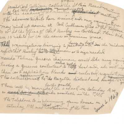 Notes from 1969 Street Fair Committee meeting