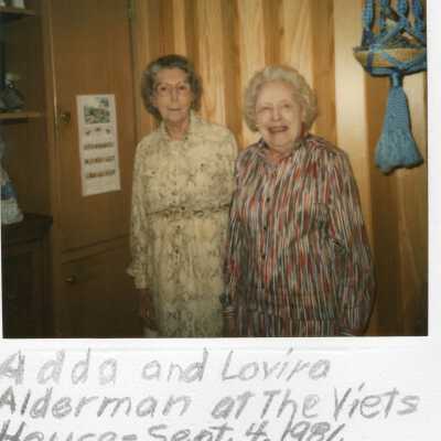 Adda and Lovira Alderman at the Viets Sept 4, 1981