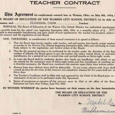 Wilhemien Viets Teacher Contract