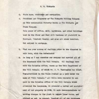Transcript of testimony O.M. Richards