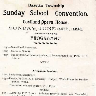 Sunday School Convention at the Cortland Opera House