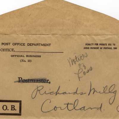 Collection of Post office documents related to lost Mail