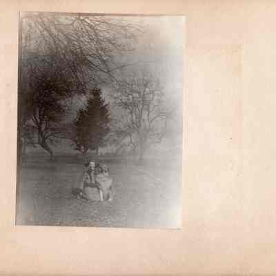 Girl with dog and Lake/pond