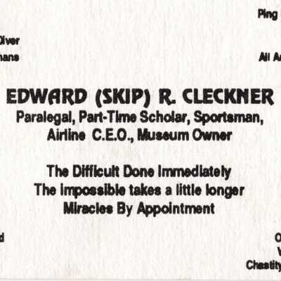 Edward Cleckner Business Card