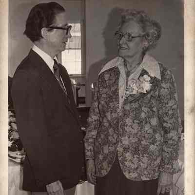 Wilhemien W. Viets at 75th Birthday with Gerald Townsend her first pupil on violin