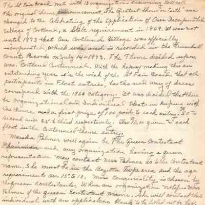Notes from planning meeting for 1969 street fair
