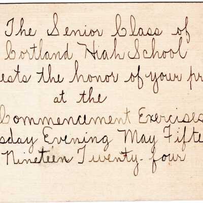 Invitation to Commencement Exercises in 1924