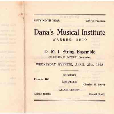 Dana's Musical Institute program 1928 (Wilhemien Viets participated)