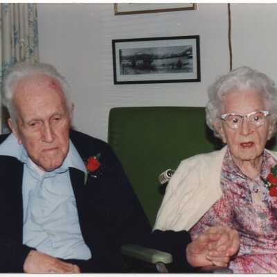 Mark (O.M.) Richards and Gertrude Richards 75th wedding Anniversary - 1988