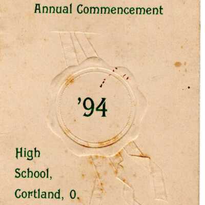 Cortland High School 1894 Commencement announcement