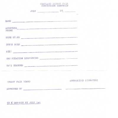 Cortland Street Fair Concession Contract
