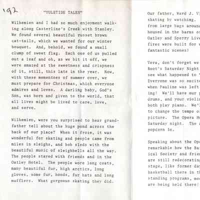 Yuletide Tales Bulletin Christmas Card (1992)