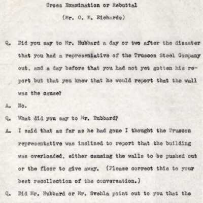 Transcript of Cross Examination of O. M. Richards